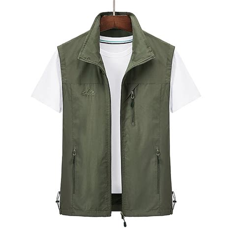 Men's Waterproof Fishing Vest Hiking Vest Sleeveless Outerwear Jacket ...