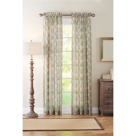 Buy Better Homes & Gardens Single Curtain Panel, Blue Lace Fan Print 84 ...