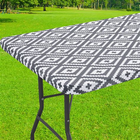 Amazon.com: Smiry Rectangle Picnic Table Cloth, Waterproof Elastic ...