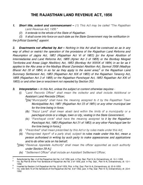 Rajasthan Act - THE RAJASTHAN LAND REVENUE ACT, 1956 Short title ...