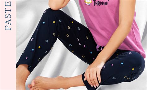 PASTEL CLIP Cotton Star Printed Night Suits for Women Top & Pyjama ...