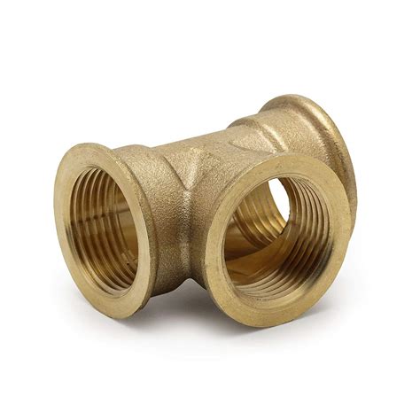 Buy Tee Adapter 34" Female Pipe Thread Adapter Fittings Brass Connector ...