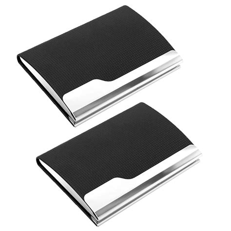 DAHSHA 2 Pack Imported PU Leather Business Visiting Card Case Wallet ...