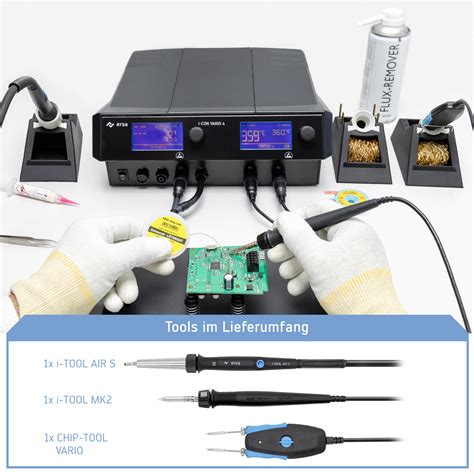 VARIO 4 MK2 ESD 4 Kanal Löt-& Heißluftstation mit Vakuum, i-TOOL MK2 ...