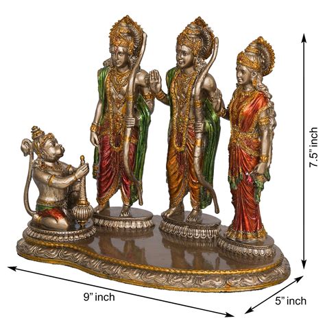 JaipurCrafts Premium Bronze Finish Ram Darbal Idol Statue Showpiece for ...