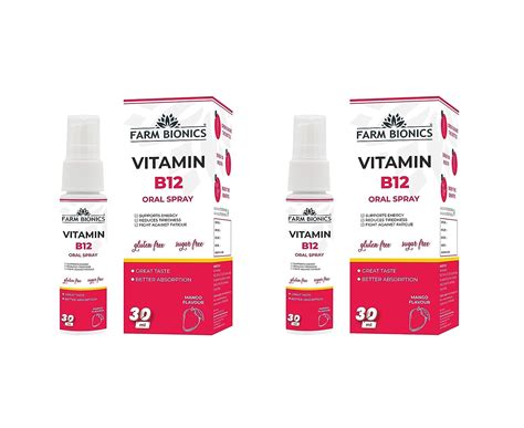 FARM BIONICS Vitamin B12 Oral Spray, 30Ml | 100% Vegetarian | Sugar ...
