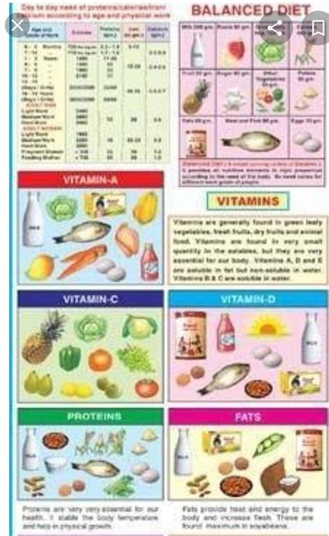 prepare a chart of your diet for one week and compare with standard ...