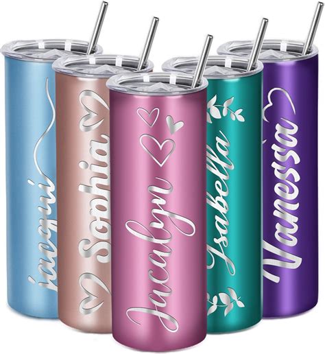 Amazon.com | Custom Personalized Tumbler with Names Lids and Straw for ...