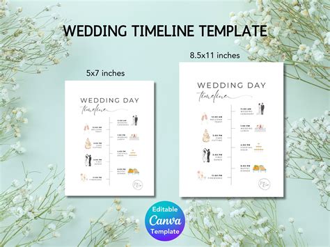 Wedding Timeline Template | Wedding Day Timeline | Wedding Itinerary ...