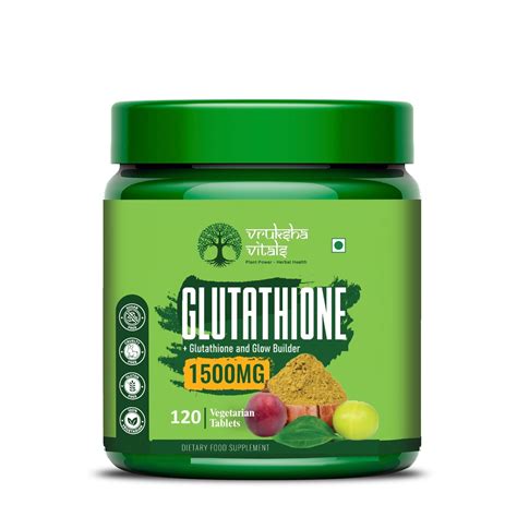 Vruksha Vitals Glutathione 1500 mg - 120 Tablets with Vegan Collagen ...