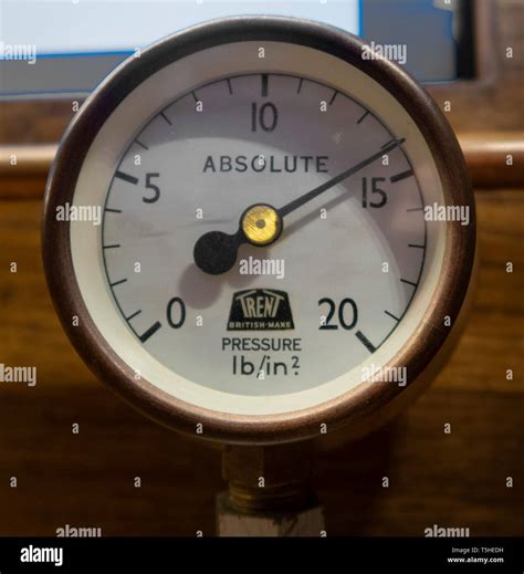 An old trent pressure guage dial, psi, pounds per square inch Stock ...