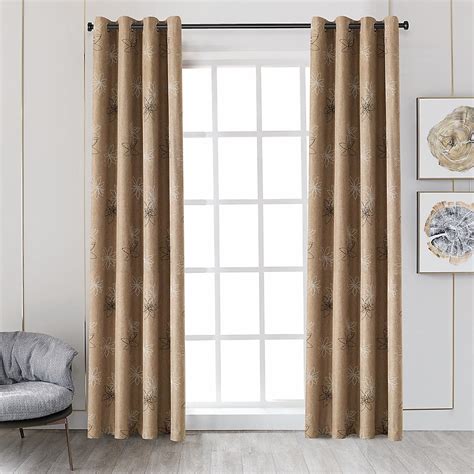 126-in Beige Room Darkening Grommet Single Curtain Panel CRAWFORD-126 ...