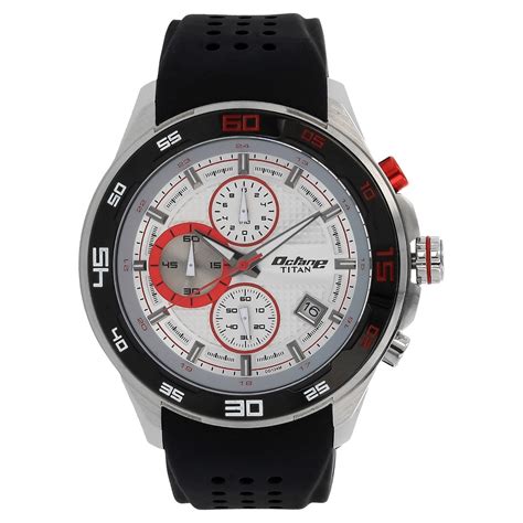 Buy Online Titan Octane Silver Dial Chronograph Silicone Strap watch ...