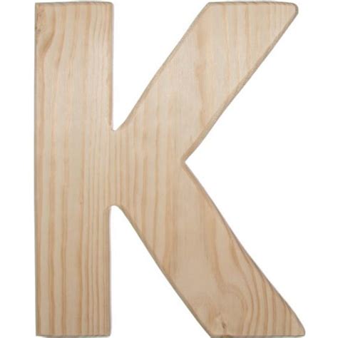 12" Natural Wood Letter: K [U0993 K]   CraftOutlet.com
