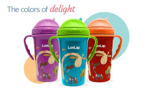 Buy LuvLap Tiny Giffy Sippy Cup, Silicone Straw, BPA Free, 300 ml 18m ...