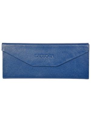 Buy Sassora Blue Genuine Leather Unisex Foldable Spectacle Case (M) Online