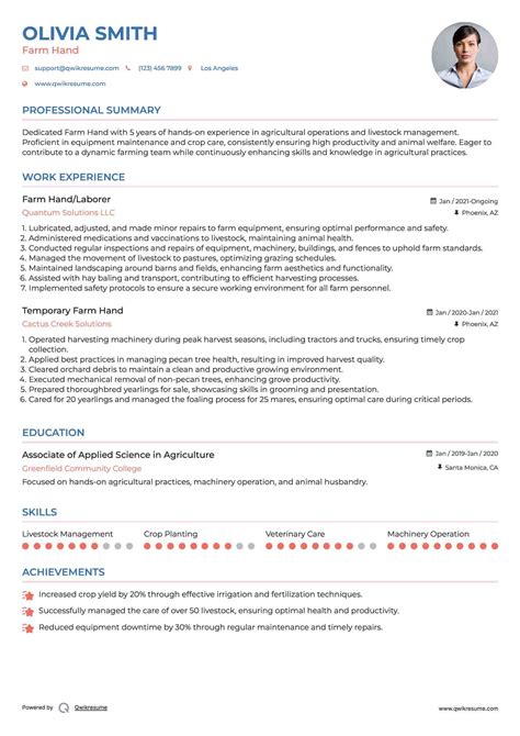 10+ Farm Hand Resume Samples & Templates for 2025