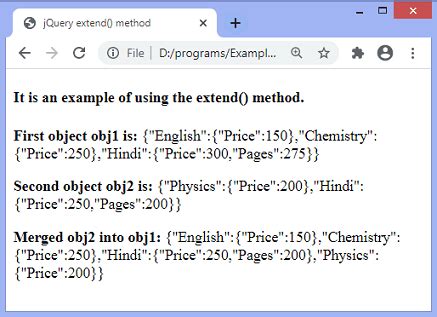 Jquery Extend 的图像结果