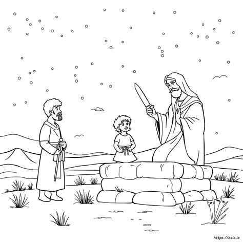 Abraham Sacrifica A Isaac Para Colorear