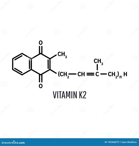 Vitamin K2 Structural Chemical Formula on White Background Stock Illustration - Illustration of ...