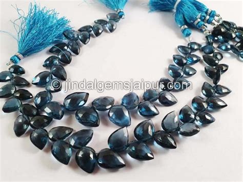 Order London Blue Topaz Faceted Fancy Leaf Shape Beads At Wholesale ...