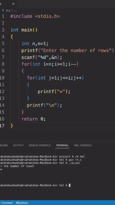Image result for Half Pyramid Program in C