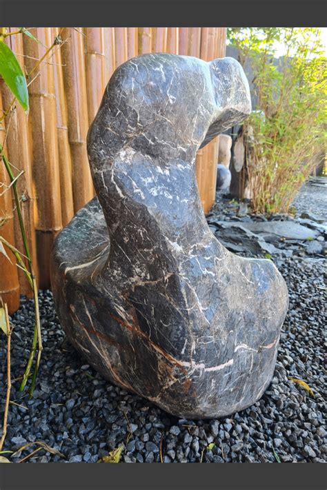 Marmor Showstone Skulptur grau-weiß 60cm - Monolithique