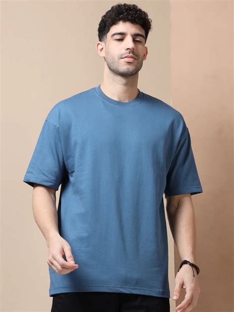Men's 240 GSM Oversized Muted blue grey Tshirt – Mansleek store