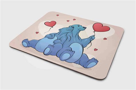 Go Green Tale Designer Mouse Pad|Love Bear Print Mouse pad|Rubber Base ...