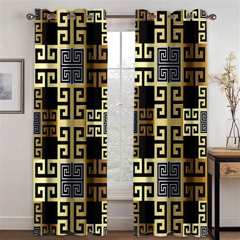 Classic Black Gold Series Luxury Goods Pattern Sunshade Curtains Living ...