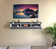 plantzy Wooden Wall Mounted Floating TV Stand/TV Entertainment Unit/TV ...