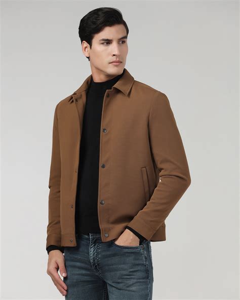 Buy Rust Textured Zipper Jacket - Joan Online