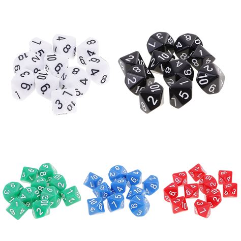 10pcs 10 Sided Dice D10 Polyhedral Dice for Party ... – Grandado