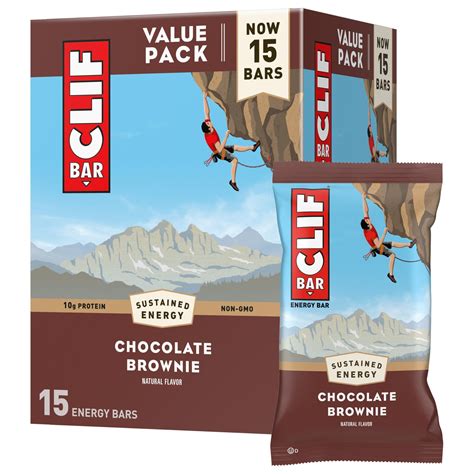 CLIF BAR - Chocolate VTF5 Brownie Flavor - Made with Organic Oats ...
