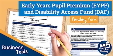 Early Years Pupil Premium and Disability Access Fund Form