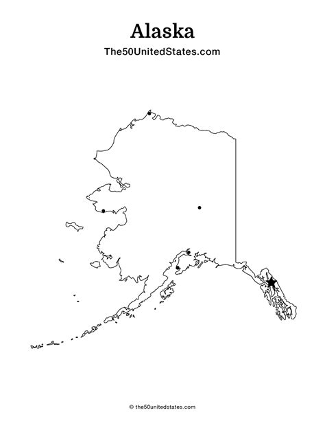 Free Printable State Maps of Alaska | The 50 United States: US State ...