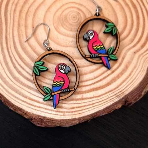 Macaw Bird Earrings – mekalacrafts