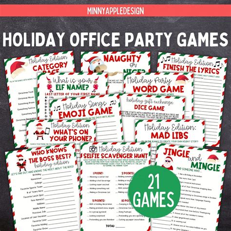 Printable Holiday Office Party Games | Holiday Games | Holiday ...