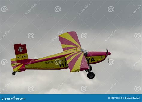 N-283SW Pilatus PC-6 350-H2 Porter Airplane Over the Rhine Valley in ...