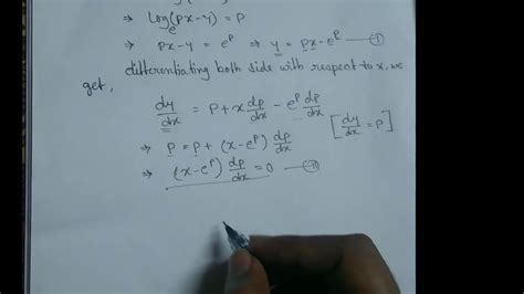 P = log(px - y) || solution || singular and general solution || clariot