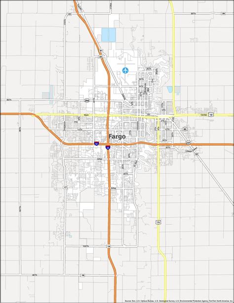 Map of Fargo, North Dakota - GIS Geography