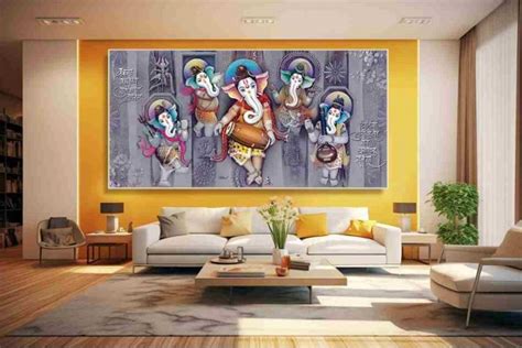 Modern ganesha painting ganesh painting images W003L