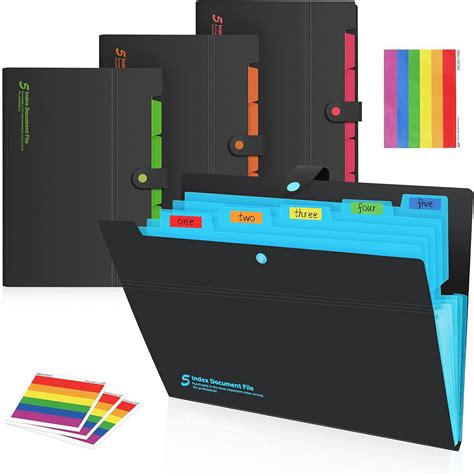 Buy 6 Pockets Expanding File Folders, 4 Pack Accordion File ...