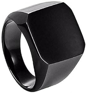 Buy COSMO DUST Men Stainless Steel Ring | Black, One Size | CDR-009BK(S ...