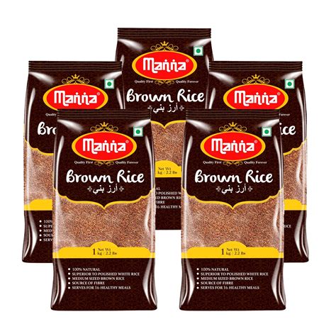 Manna Brown Rice 5kg (Unpolished) |100% Natural | Naturally Low GI ...