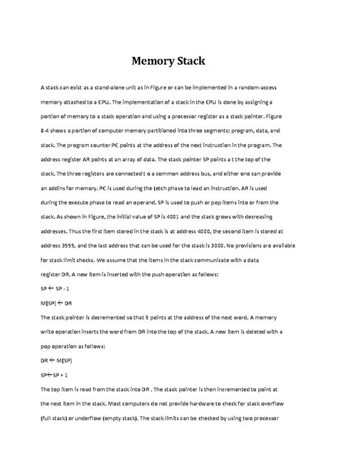 Image result for Computer Memory Stack