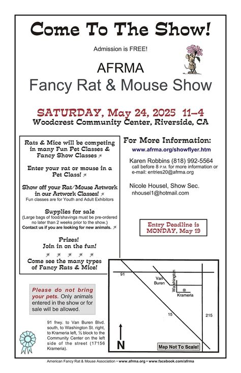 AFRMA Spring Fancy Rat & Mouse Show and Pet Show, Woodcrest Community ...