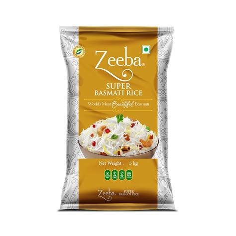 Zeeba Super Basmati Rice 5 Kg, Fluffy & Naturally Aromatic, Gluten Free ...
