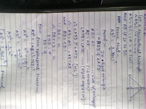 In an equilateral triangle ABC, AD is an altitude drawn from A on side ...