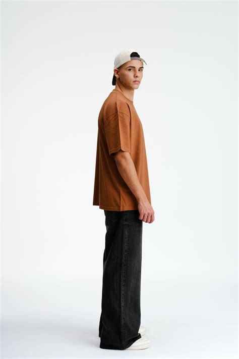 Buy Solid Brown Soft Jersey Oversized T-shirt | BonkersCorner